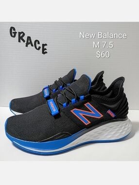 New Balance - Men's Black and Blue Sneakers
